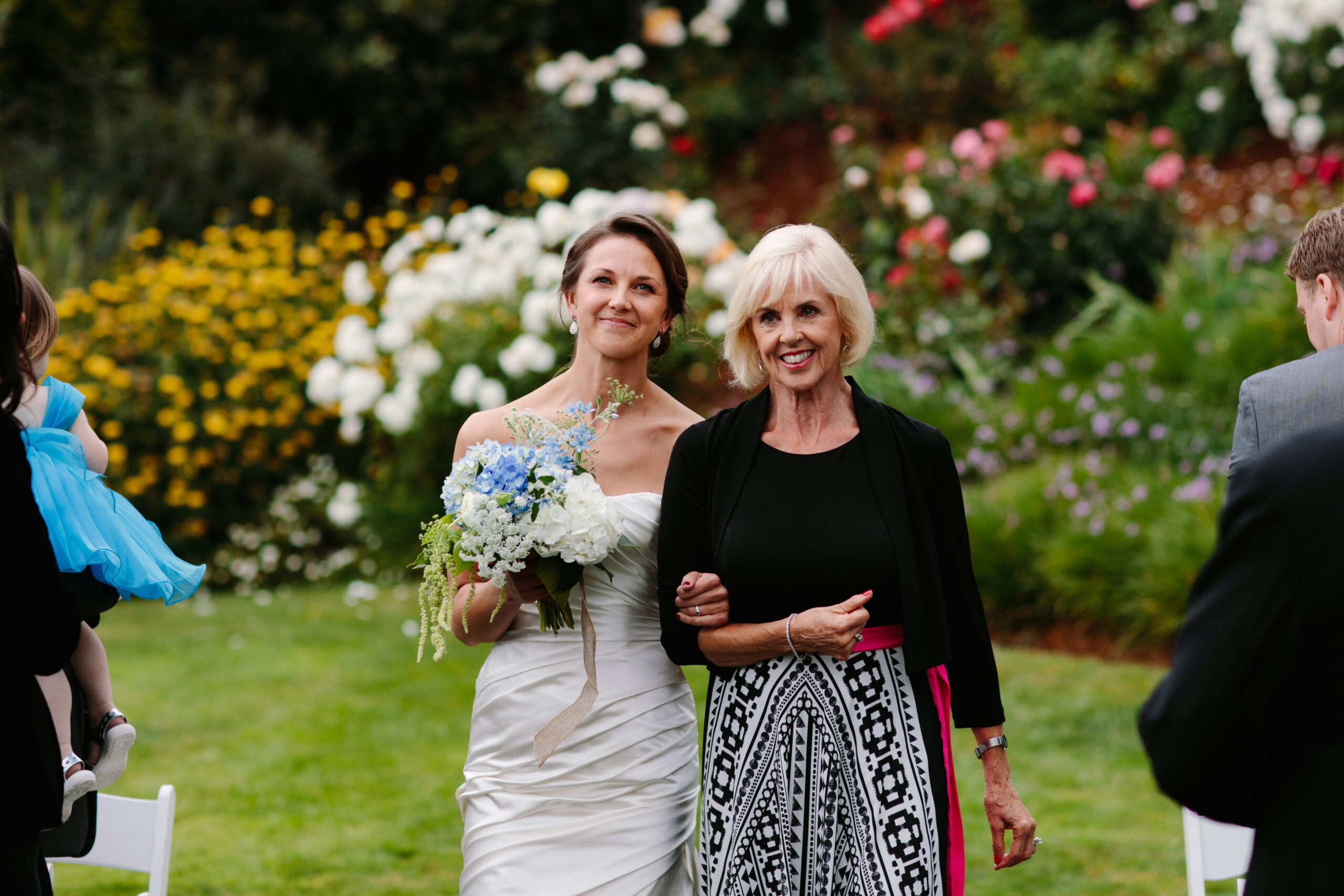 Sandra's mother walking her down the aisle