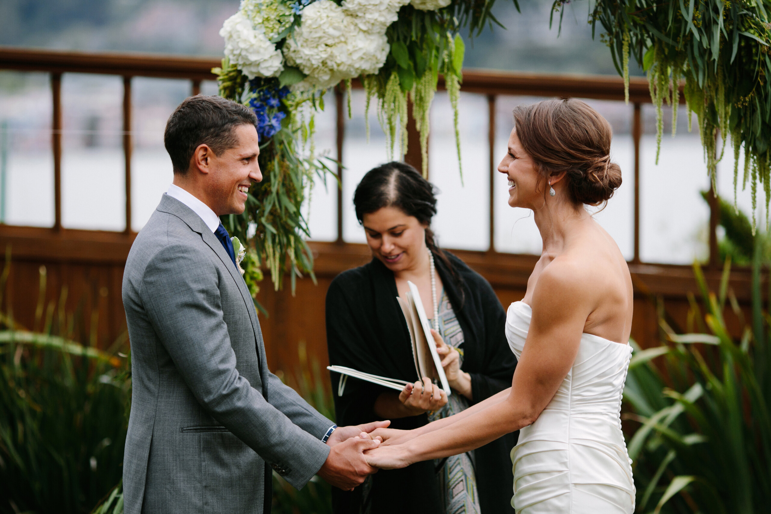 Wedding ceremony with officiant